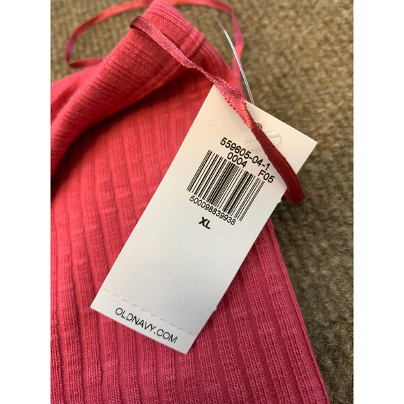 Old Navy Dress Womens XL Halter Midi Stretch Bodycon Sleeveless Pink Ribbed Knit - Picture 8 of 10